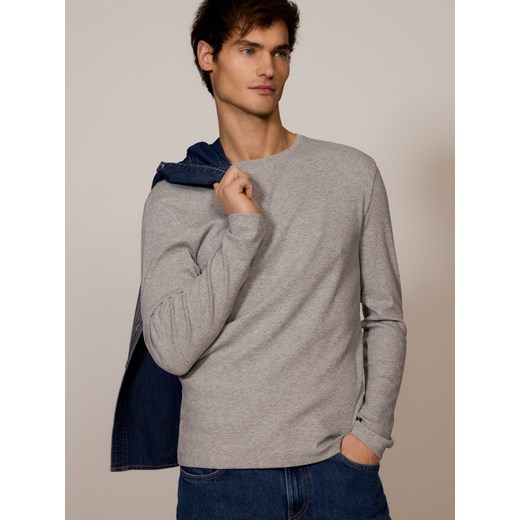 Reserved - Longsleeve super slim fit - szary ze sklepu Reserved w kategorii T-shirty męskie - zdjęcie 187497502