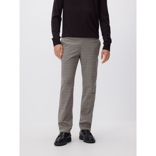 Reserved - Spodnie chino slim w kratę - beżowy ze sklepu Reserved w kategorii Spodnie męskie - zdjęcie 187497623
