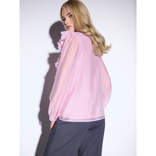 Mohito - Różowa bluzka z ozdobnym detalem 3D - fuksjowy Mohito 40 Mohito