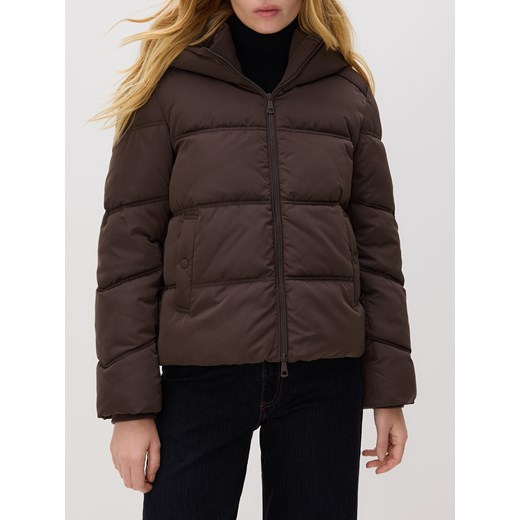 Reserved - Pikowana kurtka z kapturem - ciemnobrązowy Reserved XXL Reserved