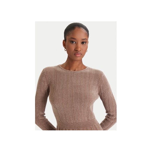 Guess Sukienka dzianinowa W5BK79 Z3902 Beżowy Regular Fit Guess XXL MODIVO