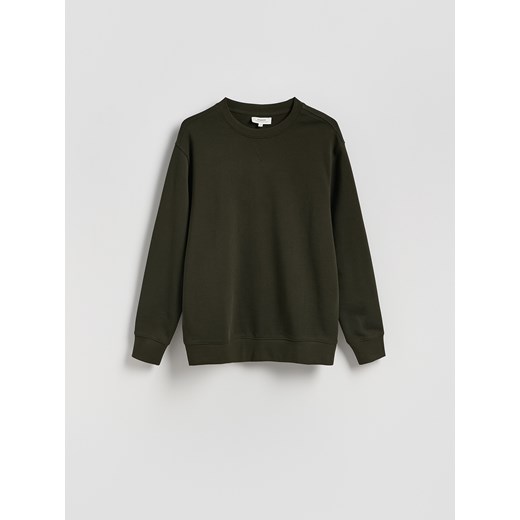 Reserved - Bawełniana bluza oversize - ciemnozielony ze sklepu Reserved w kategorii Bluzy męskie - zdjęcie 187499661