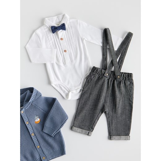 Reserved - Spodnie z odpinanymi szelkami - ciemnoszary ze sklepu Reserved w kategorii Spodnie i półśpiochy - zdjęcie 187499731