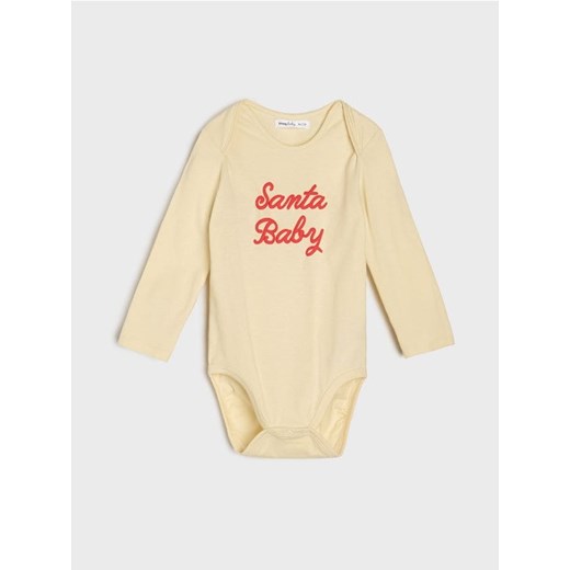 Sinsay - Body z motywem świątecznym - kremowy ze sklepu Sinsay w kategorii Body niemowlęce - zdjęcie 187500504