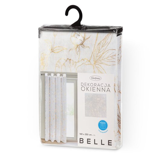FIRANA GOTOWA BELLE 140 X 250 CM BIAŁY Eurofirany uniwersalny lenaodniemowlakadoszkolniaka.pl