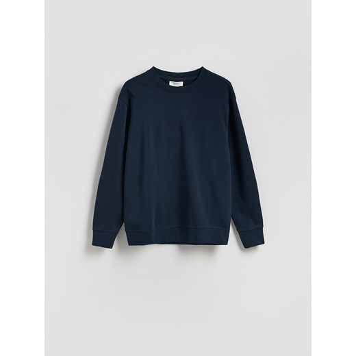 Reserved - Bawełniana bluza oversize - granatowy ze sklepu Reserved w kategorii Bluzy męskie - zdjęcie 187501420