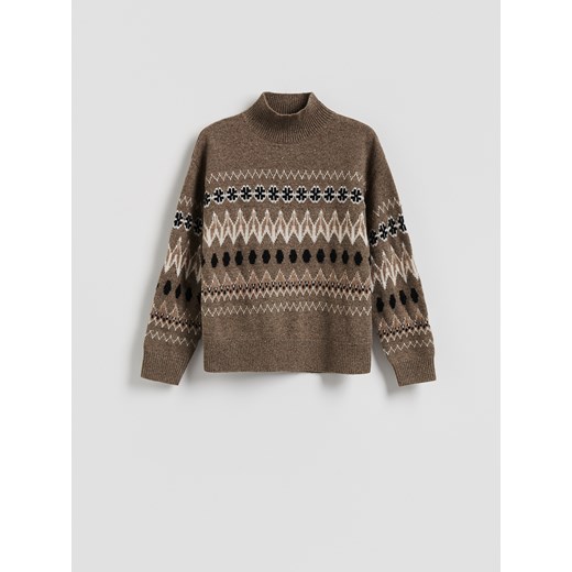 Reserved - Wełniany sweter - wielobarwny ze sklepu Reserved w kategorii Swetry damskie - zdjęcie 187501473