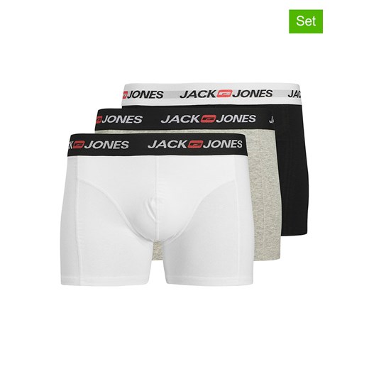 Jack &amp; Jones Bokserki (3 pary) w kolorze białym, czarnym i szarym ze sklepu Limango Polska w kategorii Majtki męskie - zdjęcie 187501710