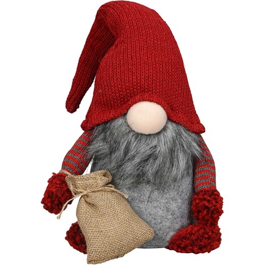 POSIWIO Figurka dekoracyjna &quot;Gnome&quot; w kolorze czerwono-szarym - 28 x 50 x 15 cm ze sklepu Limango Polska w kategorii Dekoracje - zdjęcie 187501824