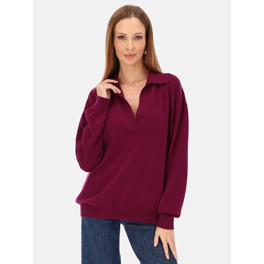 Sweter z kołnierzykiem typu polo z wełną L'AF Lara ze sklepu Eye For Fashion w kategorii Swetry damskie - zdjęcie 187503062