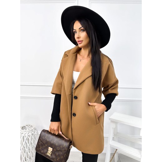 Brązowy Płaszcz ze Ściągaczem ze sklepu ModnaKiecka.pl w kategorii Płaszcze damskie - zdjęcie 187503322