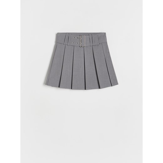 Reserved - Plisowana spódnica z paskiem - ciemnoszary ze sklepu Reserved w kategorii Spódnice dziewczęce - zdjęcie 187503460