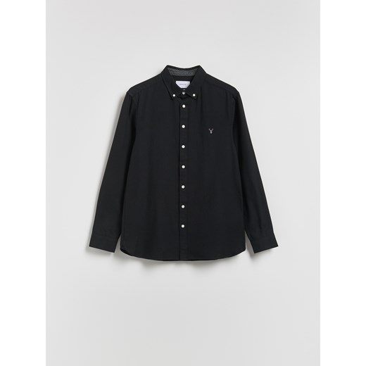 Reserved - Bawełniana koszula slim fit - czarny ze sklepu Reserved w kategorii Koszule męskie - zdjęcie 187503512