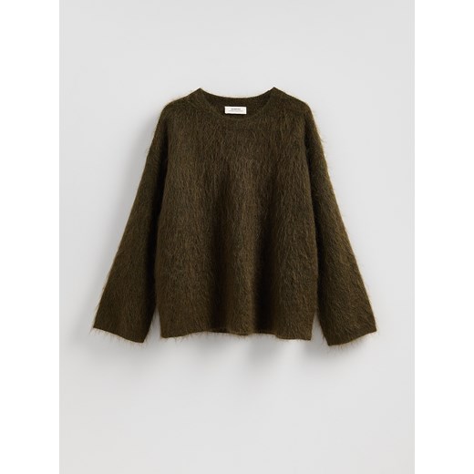 Reserved - Sweter z moherem - oliwkowy ze sklepu Reserved w kategorii Swetry damskie - zdjęcie 187503532