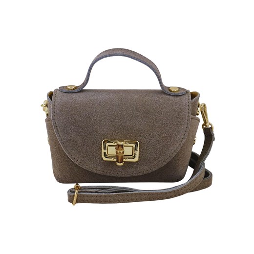 Mała torebka zamszowa wizytowa - Beżowa ciemna ze sklepu butyolivier w kategorii Listonoszki - zdjęcie 187504110