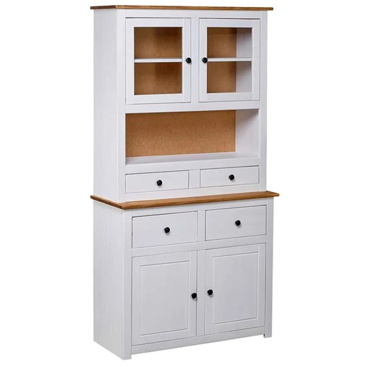 Biały drewniany kredens - Romda ze sklepu Edinos.pl w kategorii Regały i witryny - zdjęcie 187505060