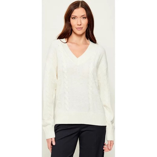 HUGO Sweter Sypres | Oversize fit | z dodatkiem wełny ze sklepu Gomez Fashion Store w kategorii Swetry damskie - zdjęcie 187505692