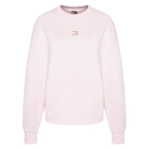 Tommy Jeans Bluza Badge DW0DW17325 Różowy Regular Fit ze sklepu MODIVO w kategorii Bluzy damskie - zdjęcie 187506223