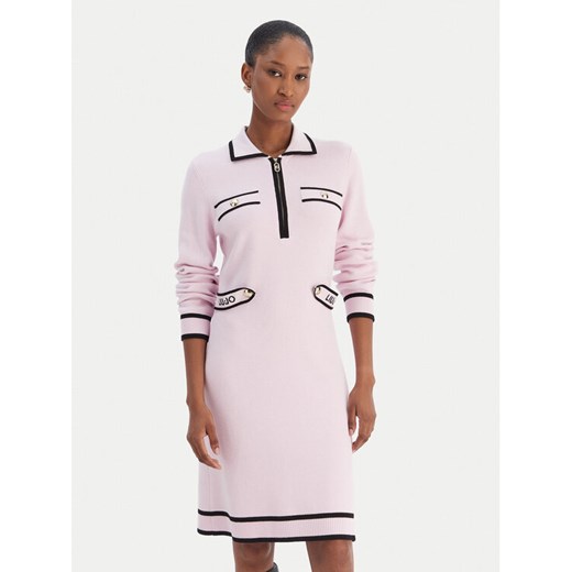 Liu Jo Sport Sukienka dzianinowa TF5251 MS59L Różowy Regular Fit ze sklepu MODIVO w kategorii Sukienki - zdjęcie 187506242