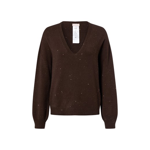 Liu Jo Collection Damski sweter z cekinami Kobiety czekoladowy jednolity ze sklepu vangraaf w kategorii Swetry damskie - zdjęcie 187506752