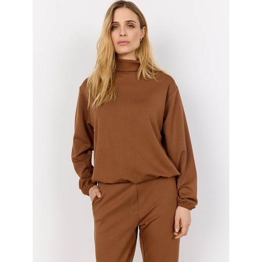 soyaconcept® Bluza damska - SC-Banu Kobiety Sztuczne włókno czekoladowy jednolity ze sklepu vangraaf w kategorii Bluzy damskie - zdjęcie 187506782