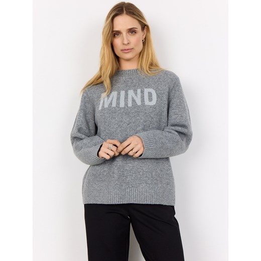 soyaconcept® Sweter damski z dzianiny - SC-Audrey Kobiety Sztuczne włókno szary marmurkowy ze sklepu vangraaf w kategorii Swetry damskie - zdjęcie 187506784