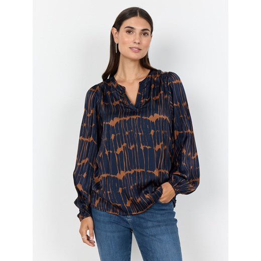 soyaconcept® Bluzka damska - SC-Arlette Kobiety wiskoza granatowy wzorzysty ze sklepu vangraaf w kategorii Bluzki damskie - zdjęcie 187506801