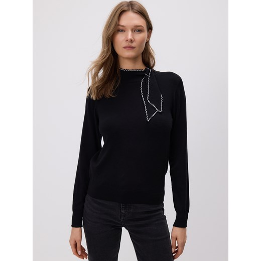 Reserved - Sweter z wiązaniem - czarny ze sklepu Reserved w kategorii Swetry damskie - zdjęcie 187507111