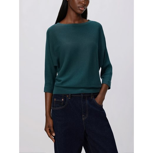 Reserved - Sweter z kimonowym rękawem - morski ze sklepu Reserved w kategorii Swetry damskie - zdjęcie 187507123