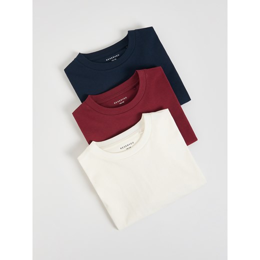 Reserved - Bawełniany longsleeve 3 pack - granatowy ze sklepu Reserved w kategorii T-shirty chłopięce - zdjęcie 187507131