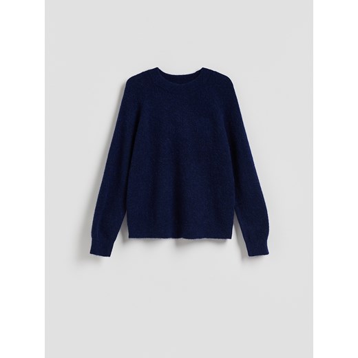 Reserved - Sweter z wełną - granatowy ze sklepu Reserved w kategorii Swetry damskie - zdjęcie 187507191