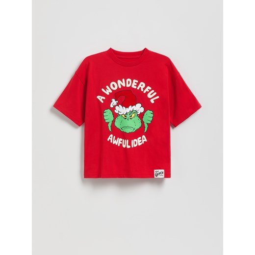 Reserved - Świąteczny t-shirt Grinch - czerwony ze sklepu Reserved w kategorii T-shirty chłopięce - zdjęcie 187507313