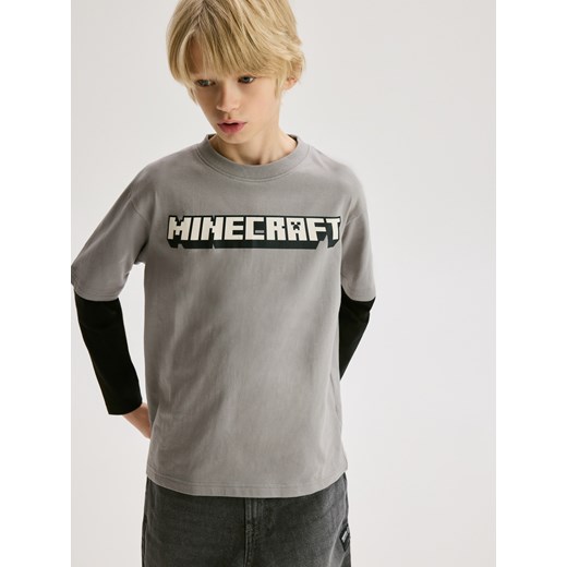 Reserved - Longsleeve Minecraft - ciemnoszary Reserved 152 (11 lat) Reserved