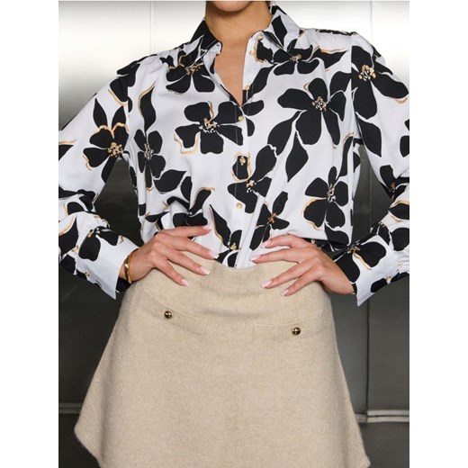 Sinsay - Wiskozowa koszula w kwiaty - wielobarwny ze sklepu Sinsay w kategorii Koszule damskie - zdjęcie 187508200