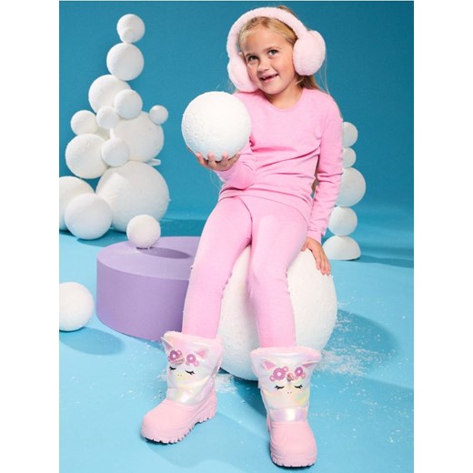 Sinsay - Śniegowce z ocieplanym futerkiem - różowy ze sklepu Sinsay w kategorii Buty zimowe dziecięce - zdjęcie 187508220