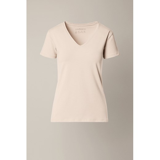 Koszulka Damska z Bawełną Kremowa Cesare ze sklepu Lancerto S.A. w kategorii Bluzki damskie - zdjęcie 187508592