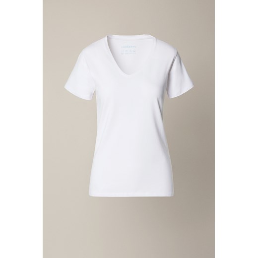 Koszulka Damska z Bawełną Biała Cesare ze sklepu Lancerto S.A. w kategorii Bluzki damskie - zdjęcie 187508593