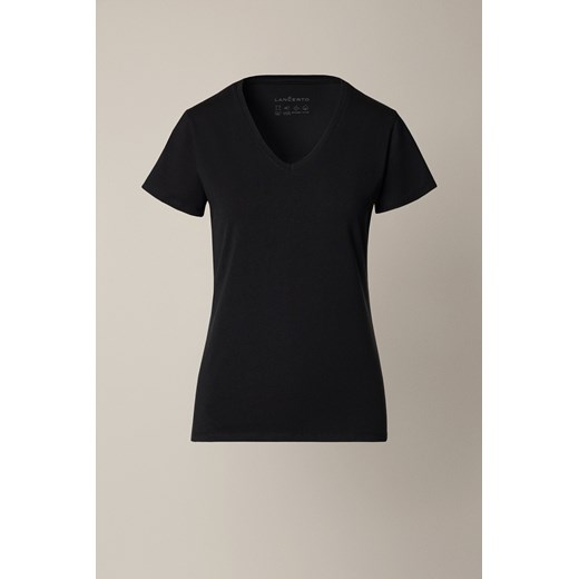 Koszulka Damska z Bawełną Czarna Cesare ze sklepu Lancerto S.A. w kategorii Bluzki damskie - zdjęcie 187508594