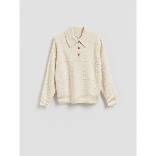 Reserved - Sweter z wełną - złamana biel ze sklepu Reserved w kategorii Swetry damskie - zdjęcie 187508633