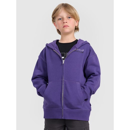 Chłopięca bluza rozpinana z kapturem 4F 4FJRAW25TSWSM2346 - fioletowa ze sklepu Sportstylestory.com w kategorii Bluzy chłopięce - zdjęcie 187509172