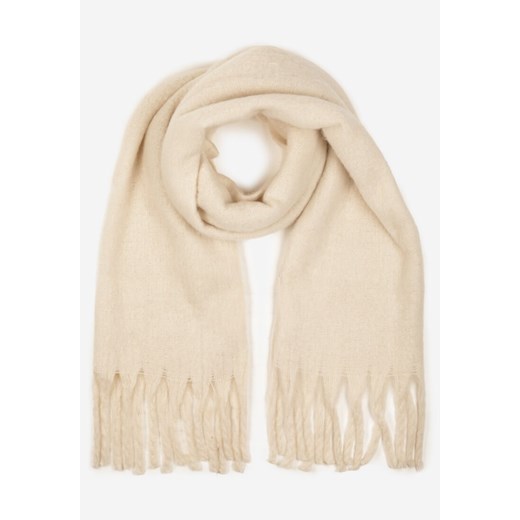 Jasnobeżowy Szalik z Ozdobnymi Frędzlami Esariana ze sklepu born2be.pl w kategorii Szaliki i chusty damskie - zdjęcie 187510271