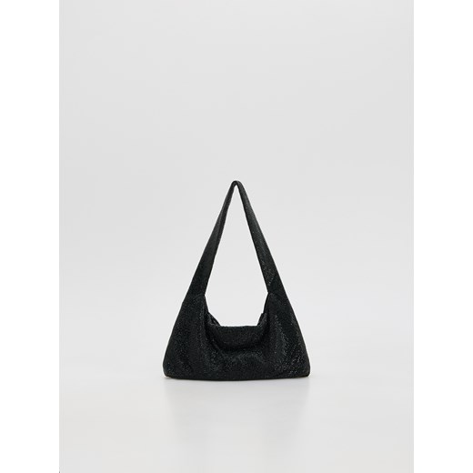 Reserved - Torebka hobo ze strassem - czarny Reserved ONE SIZE Reserved