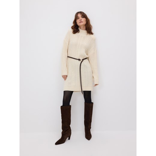 Reserved - Sukienka z wełną - złamana biel ze sklepu Reserved w kategorii Sukienki - zdjęcie 187510470