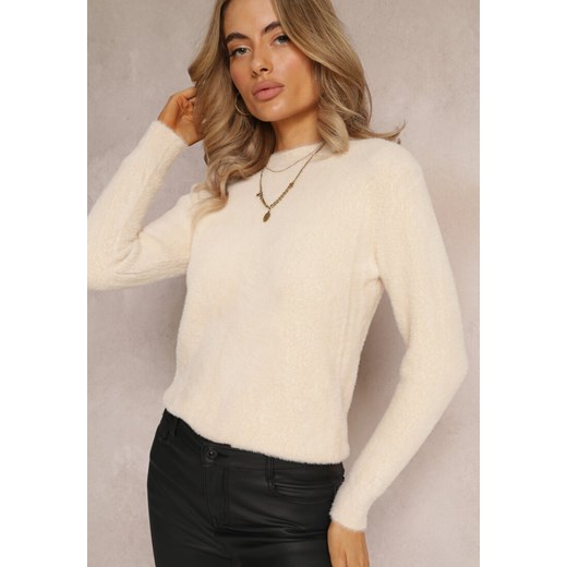 Beżowy Sweter Wełniany Elisabema Renee ONE SIZE renee.pl