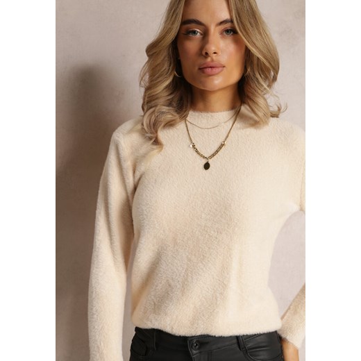 Beżowy Sweter Wełniany Elisabema Renee ONE SIZE renee.pl