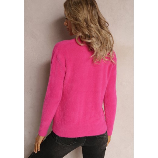 Fuksjowy Sweter Wełniany Elisabema Renee ONE SIZE renee.pl