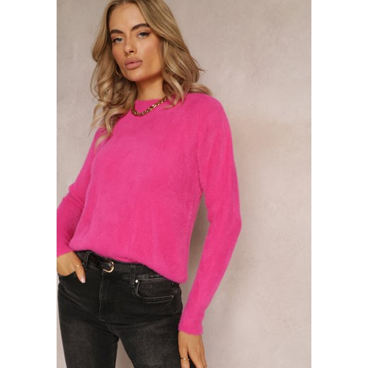 Fuksjowy Sweter Wełniany Elisabema Renee ONE SIZE renee.pl