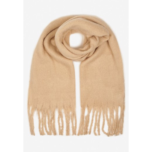 Beżowy Szalik Ozdobiony Frędzlami Esalirea ze sklepu renee.pl w kategorii Szaliki i chusty damskie - zdjęcie 187510991