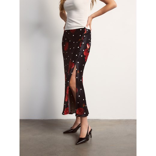 Reserved - Spódnica w kwiatowy wzór - czarny ze sklepu Reserved w kategorii Spódnice - zdjęcie 187511190