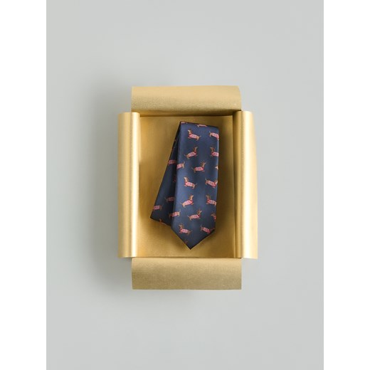 Reserved - Świąteczny krawat - granatowy ze sklepu Reserved w kategorii Krawaty - zdjęcie 187511240